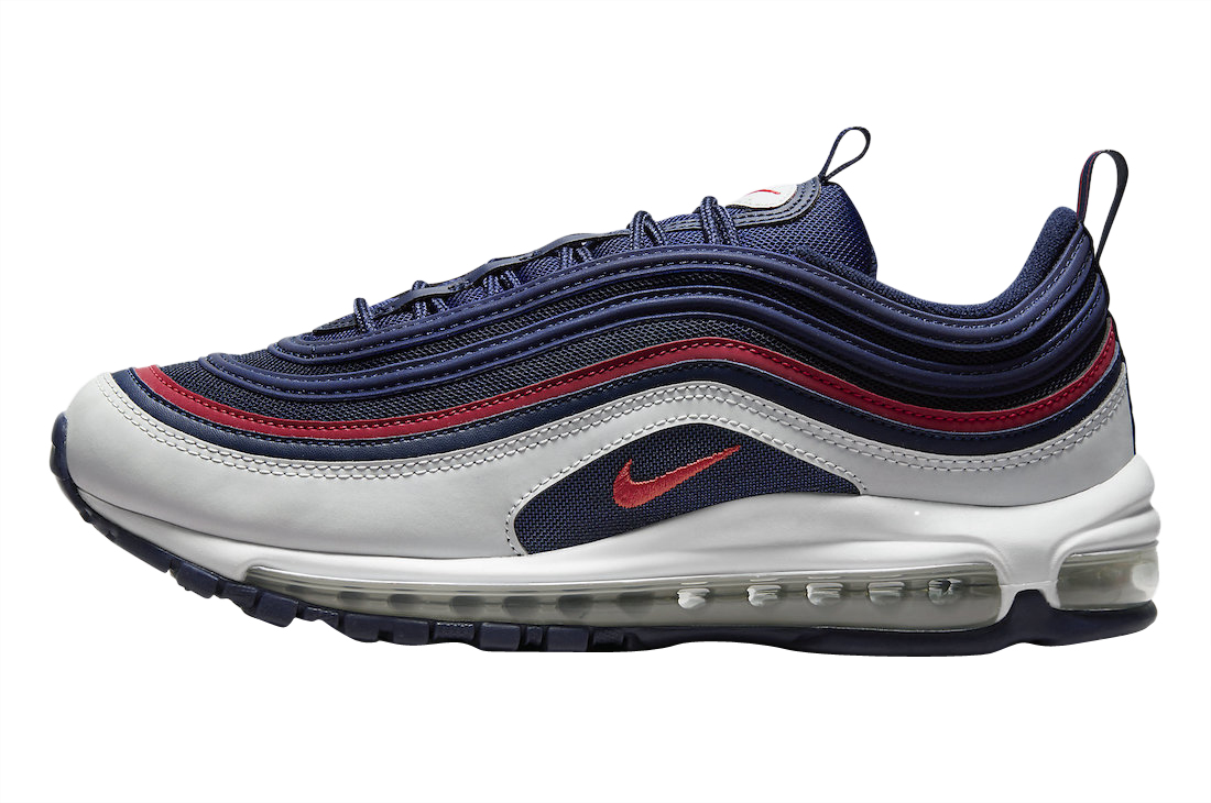 Navy blue and red nike air max best sale