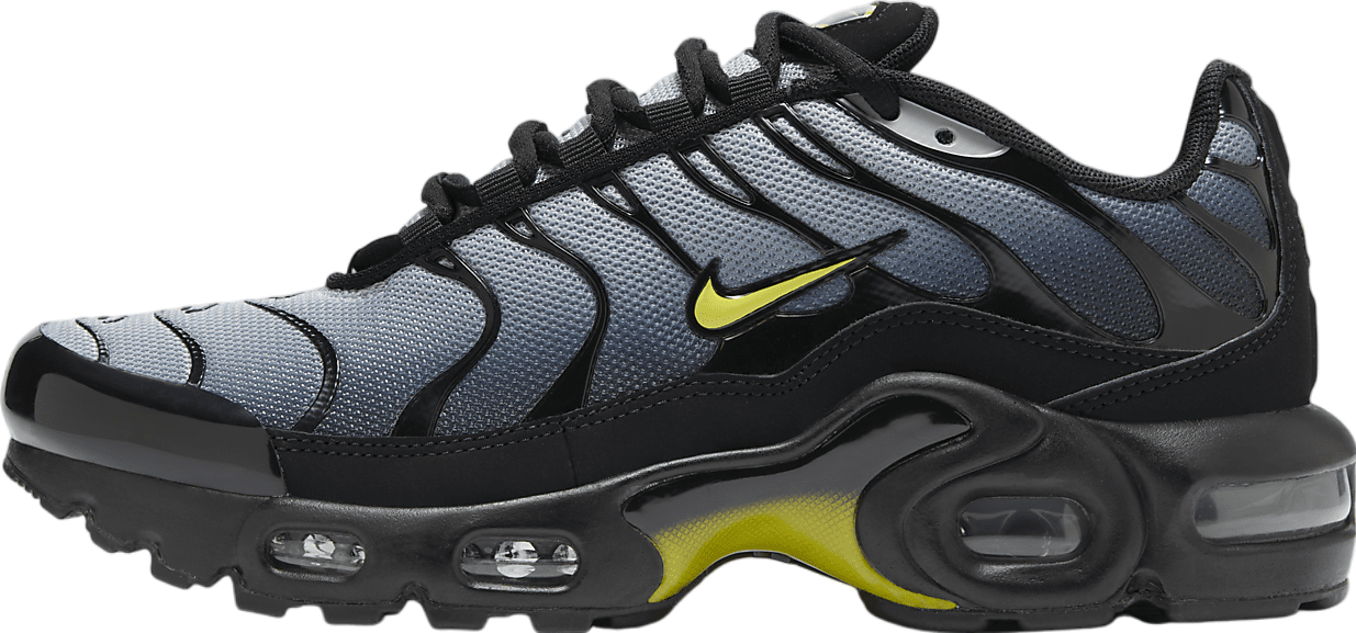 Nike Air Max Plus GS Black / Metallic Cool Grey - Apr 2024 Nike Air Max Plus GS Black / Metallic Cool Grey - Apr 2024