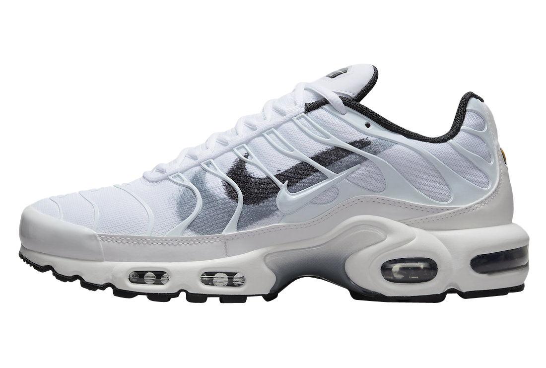 Nike Air Max Plus Spray Paint Swoosh White Black