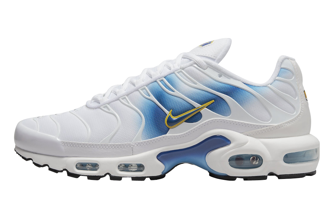 Nike Air Max Plus Spray Paint Swoosh White Blue