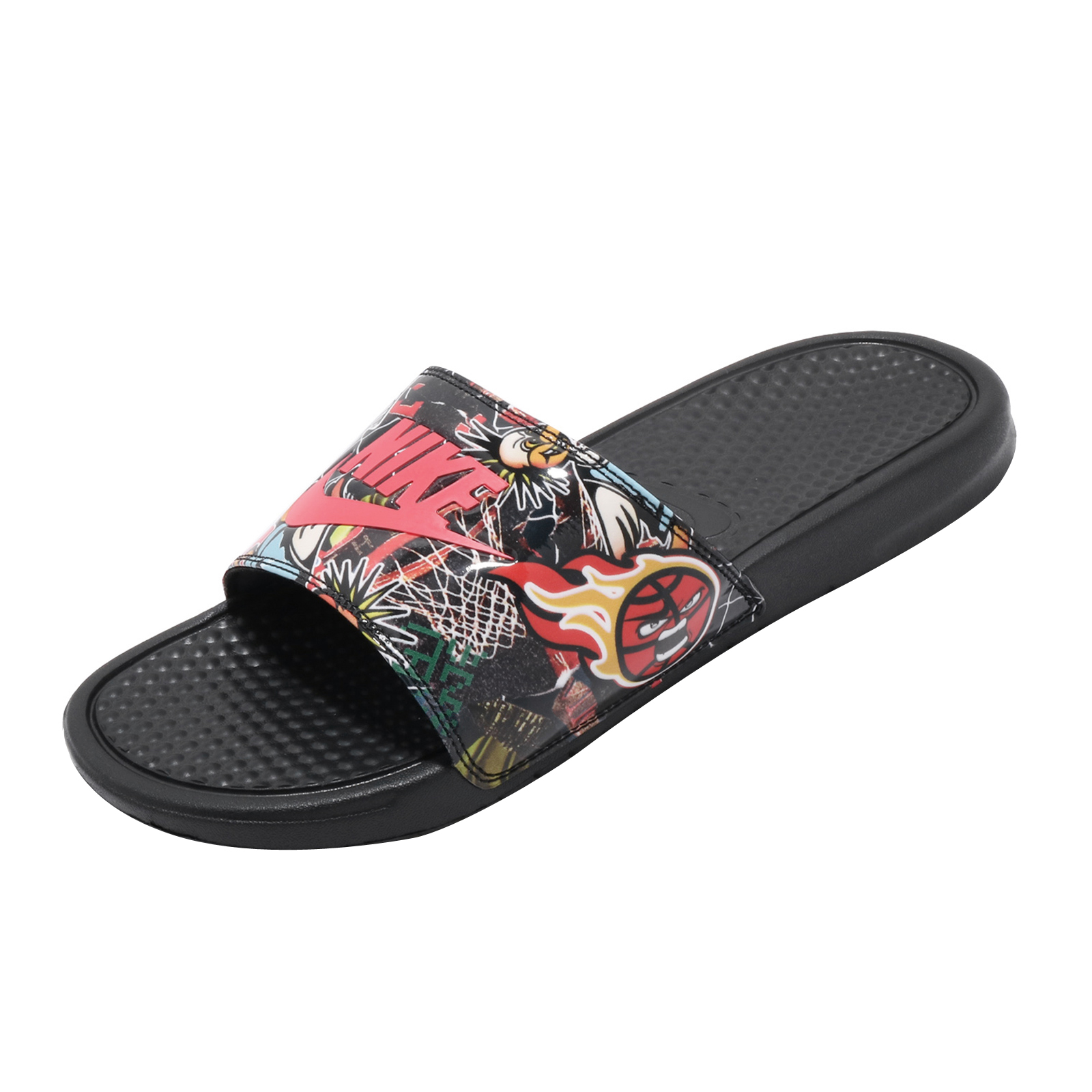 Nike Benassi JDI Print Black Ember Glow Black