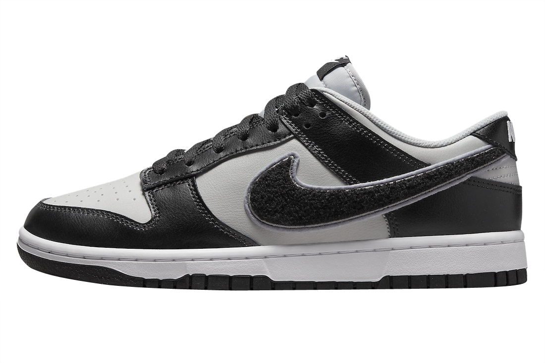 Nike Dunk Low Chenille Swoosh Grey Black