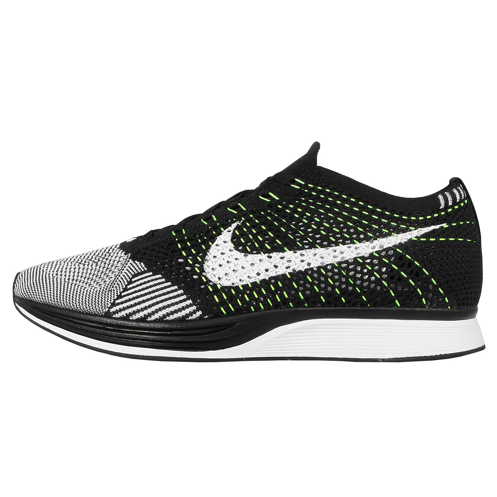 Nike Flyknit Racer Black White Volt