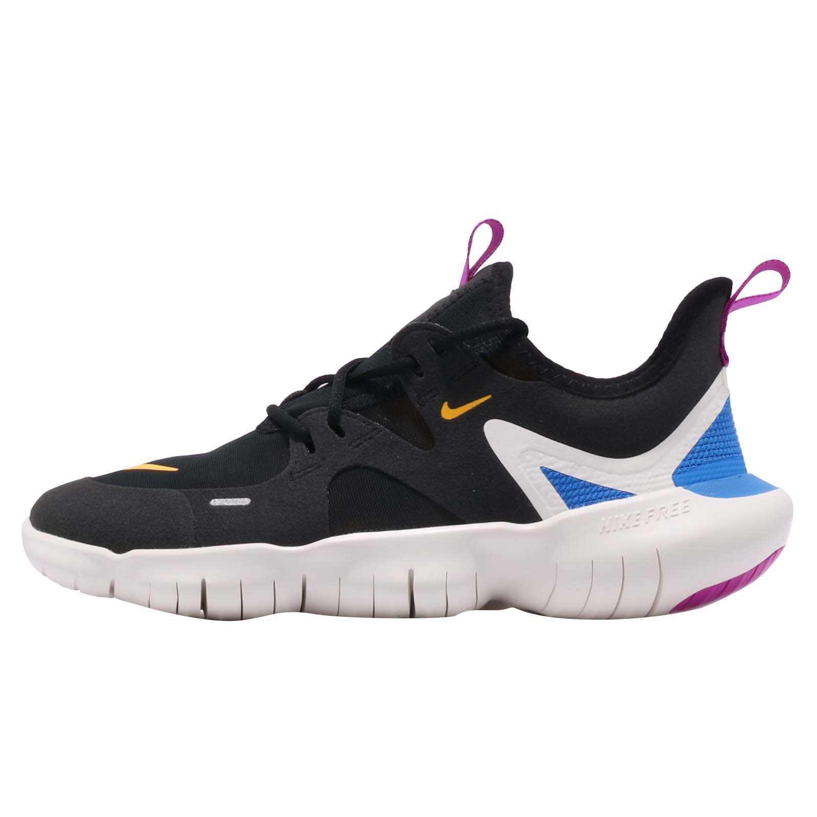 Nike Free RN 5.0 GS Black Laser Orange Blue Hero Apr 2019 AR4143003 KicksOnFire