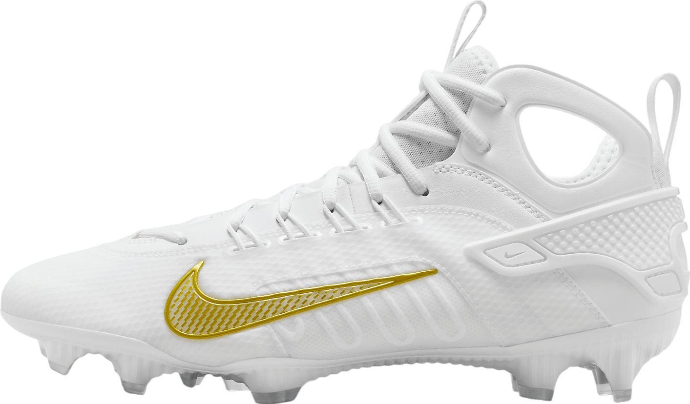 Nike Huarache 9 Elite LAX White / Metallic Vivid Gold