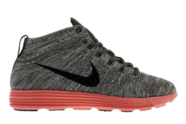 Nike Lunar Flyknit Chukka - Tarp Green / Black - Sail - Total Crimson