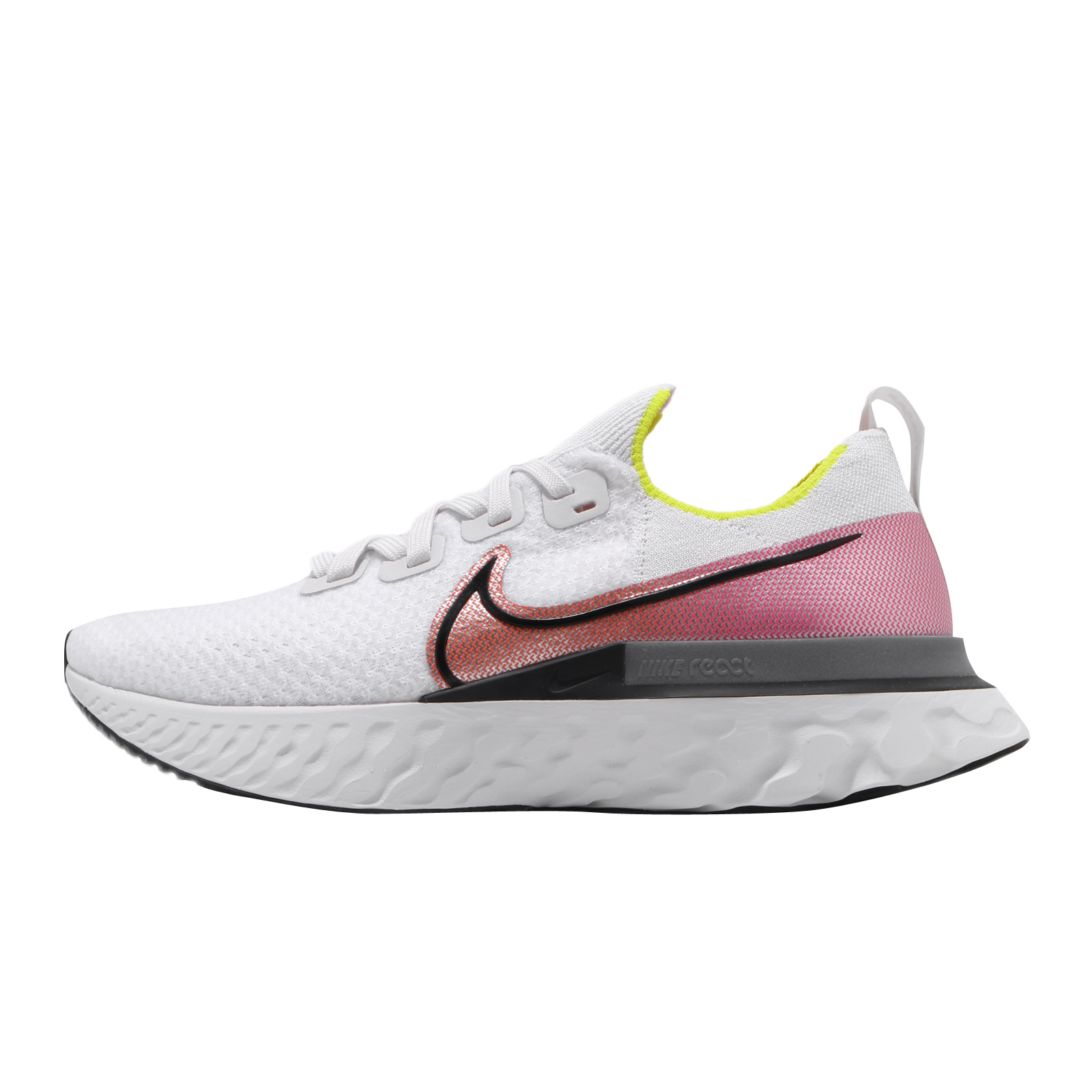 Nike React Infinity Run Flyknit Platinum Tint Black Pink Blast