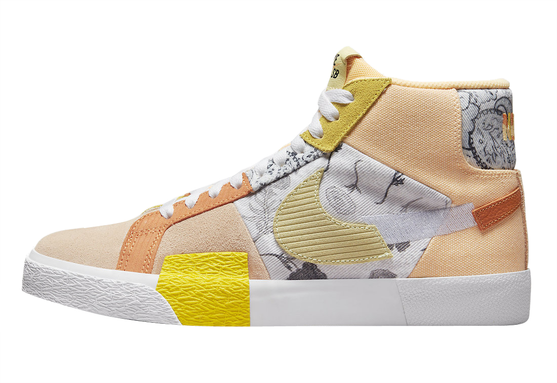 Nike SB Blazer Mid Premium Paisley White Peach