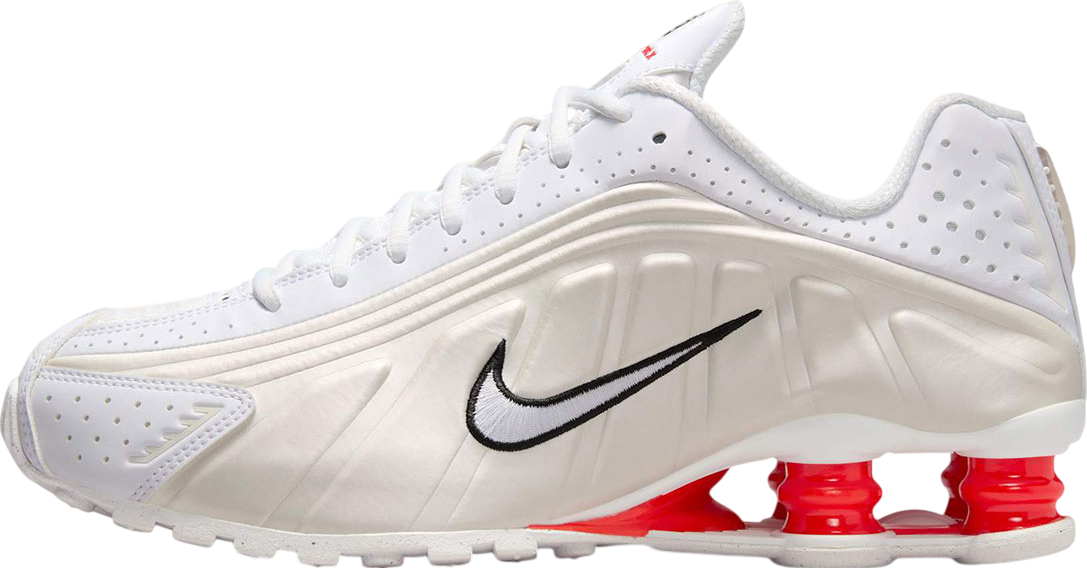 Nike Shox R4 White / Phantom / Picante Red - Mar 2025