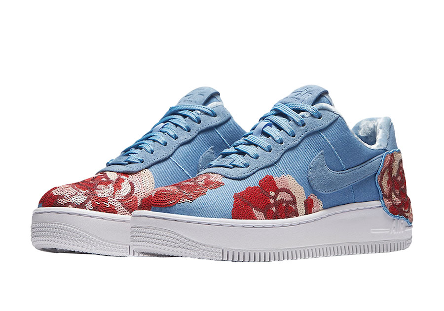 Nike WMNS Air Force 1 Upstep Floral Sequin December Sky