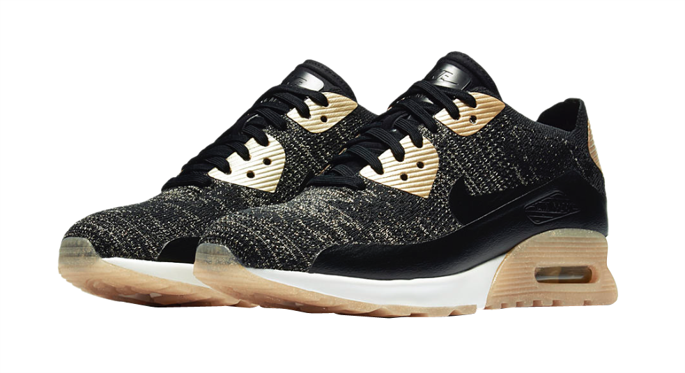 Nike WMNS Air Max 90 Ultra 2.0 Flyknit Metallic Black Gold