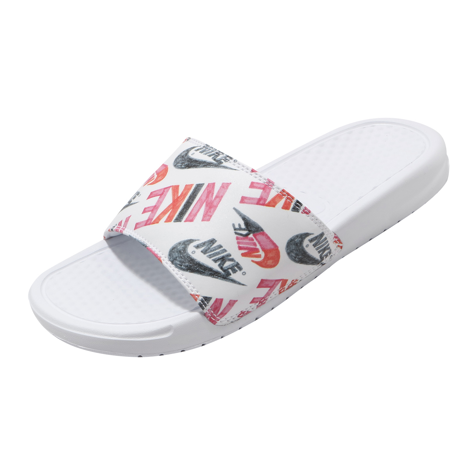 Nike WMNS Benassi JDI Print White Black Lotus Pink