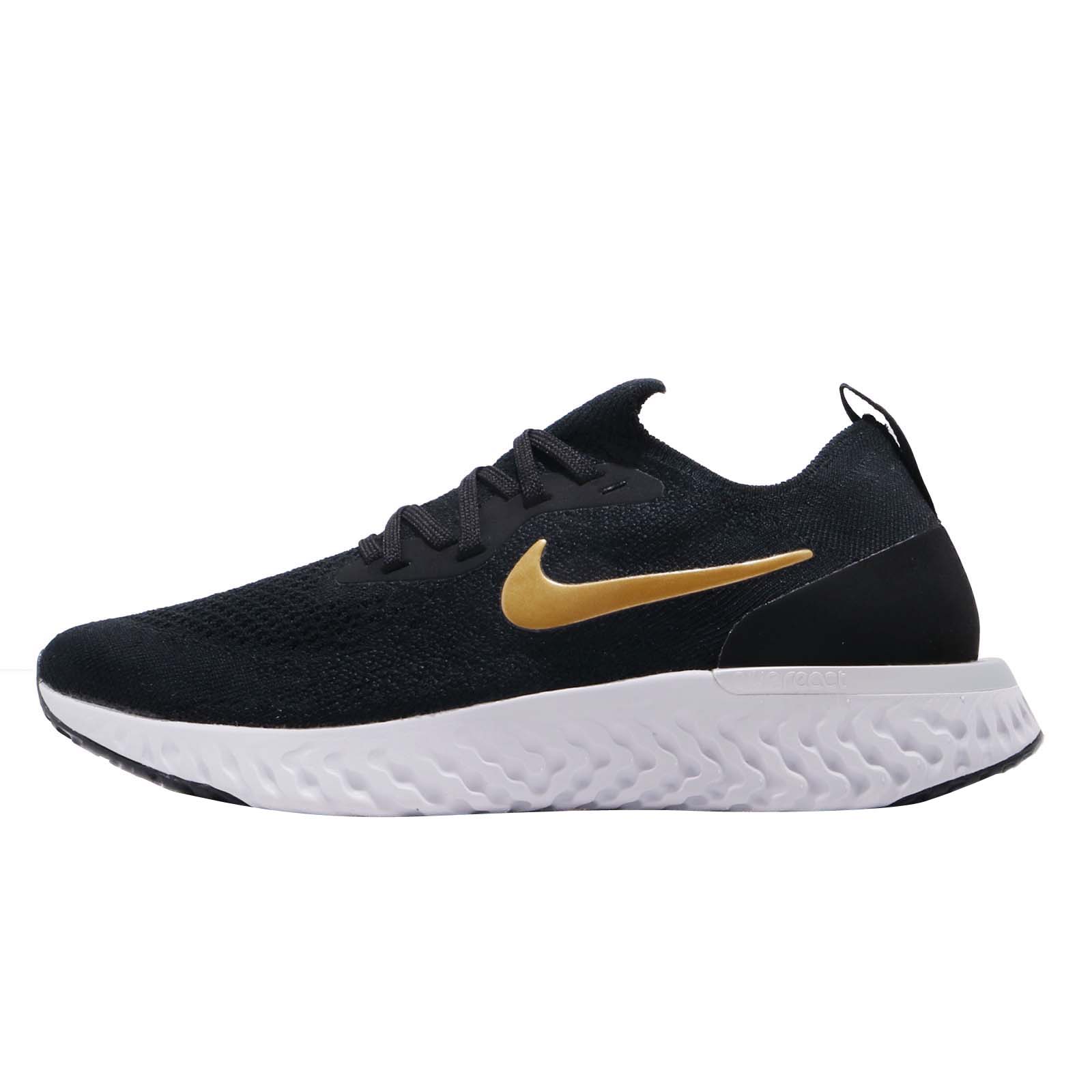 Nike WMNS Epic React Flyknit Black Metallic Gold