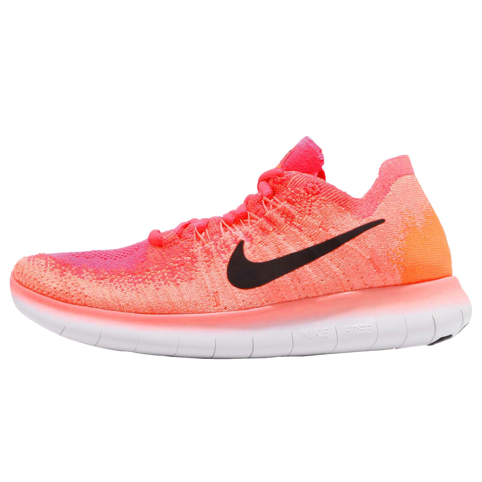 Nike WMNS Free RN Flyknit 2017 Bright Mango Black Racer Pink