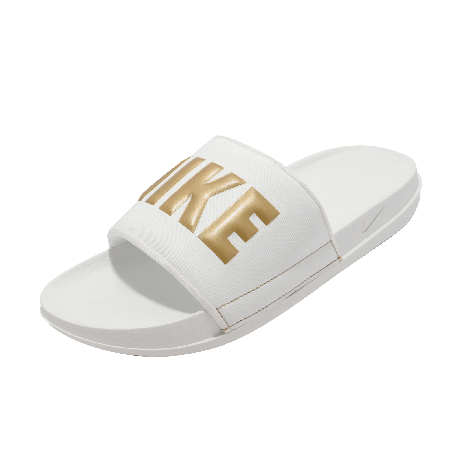 nike slippers white and gold