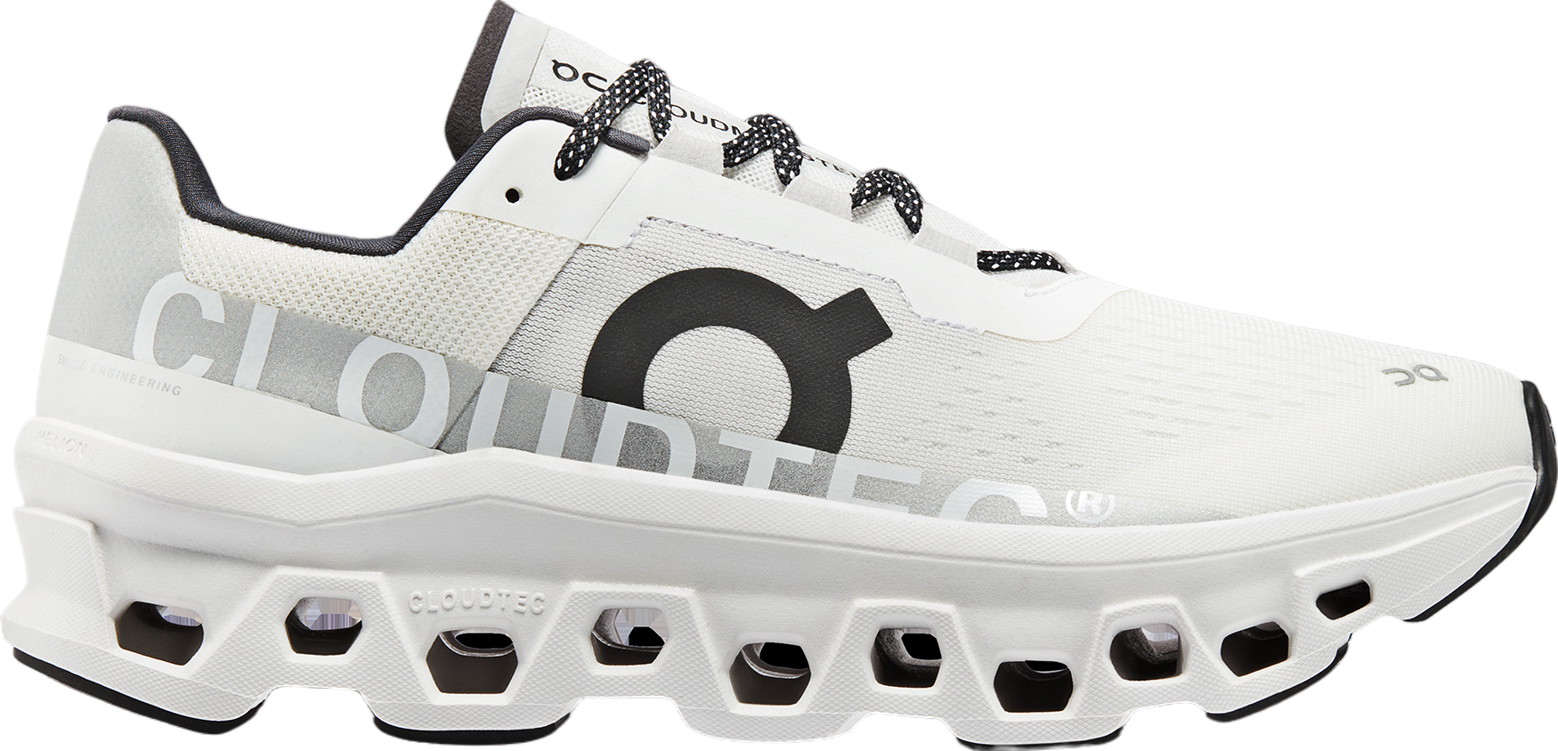 On Cloudmonster Undyed / White / Balck