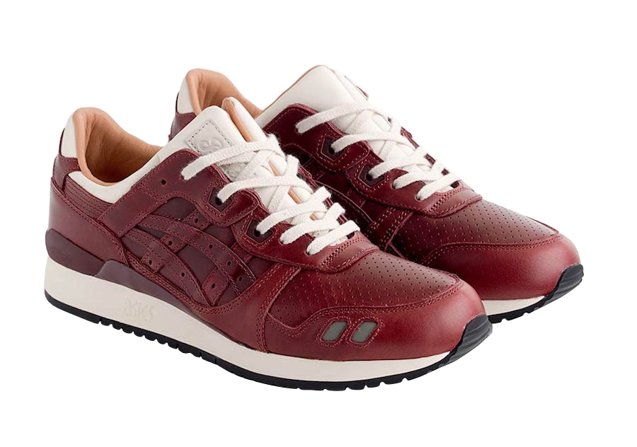 Packer Shoes x J.Crew x Asics Gel Lyte 3 Oxblood Leather