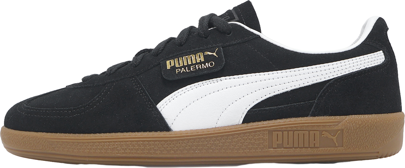 国内配送 PUMA PALERMO BLACK/SUNSET GLOW Puma Palermo Black Sunset Glow Sneakers 396463-26 Men's Size