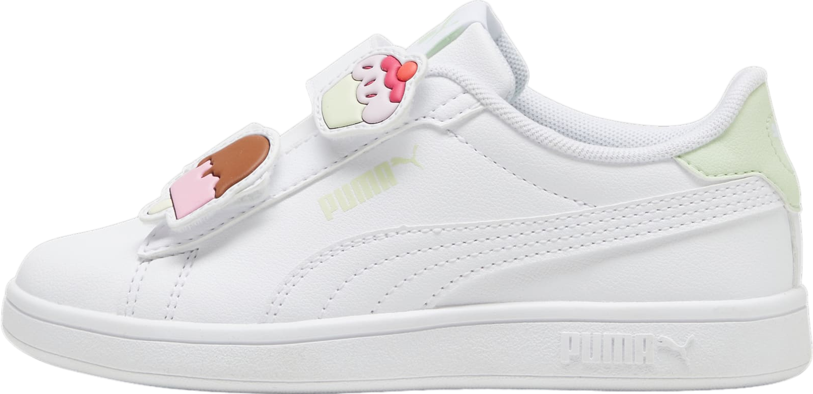 Puma Smash 3.0 Badges GS White / Green Illusion