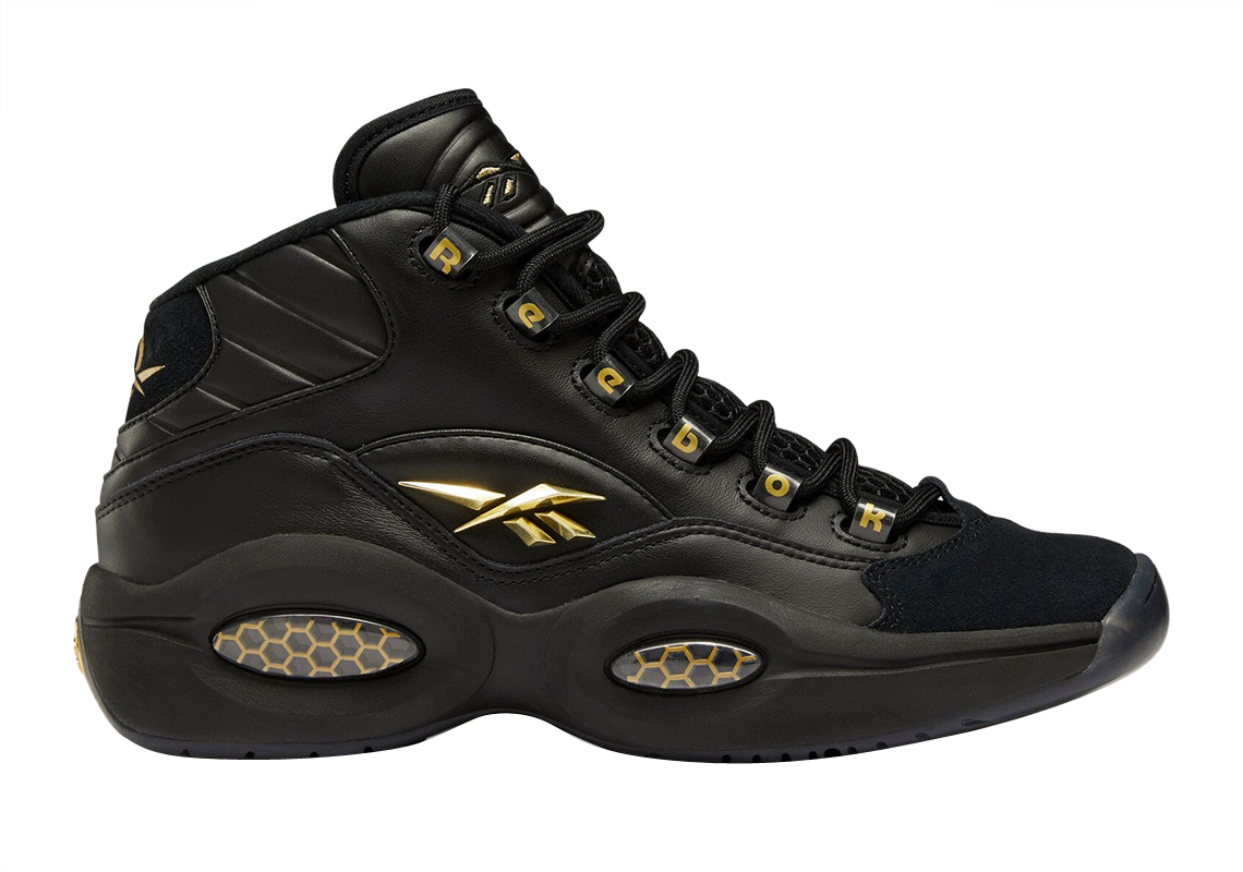 Reebok Question Mid Black Metallic Gold