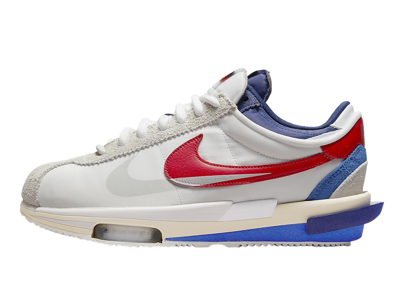 sacai x Nike Zoom Cortez White University Red