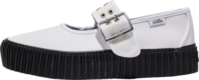 VANS★MARY JANE CREEPER★GRUNGE BALLET WHITE/BLACK Vans Mary Jane Creeper Grunge Ballet White & Black Shoes