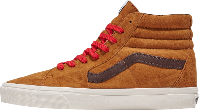 Vans Sk8-Hi Pig Suede Plaid Glazed Ginger Brown