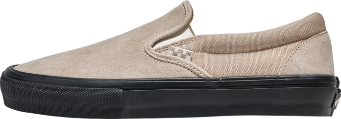 国内配送 VANS SKATE SLIP-ON TAN/BLACK Vans Skate Slip-On Skateboard Shoe - Tan/Black