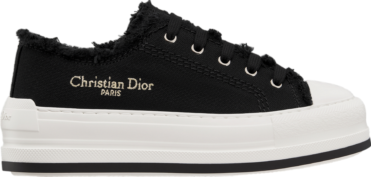 Walk n Dior Platform WMNS Black Fringed / Embroidered Cotton Canvas