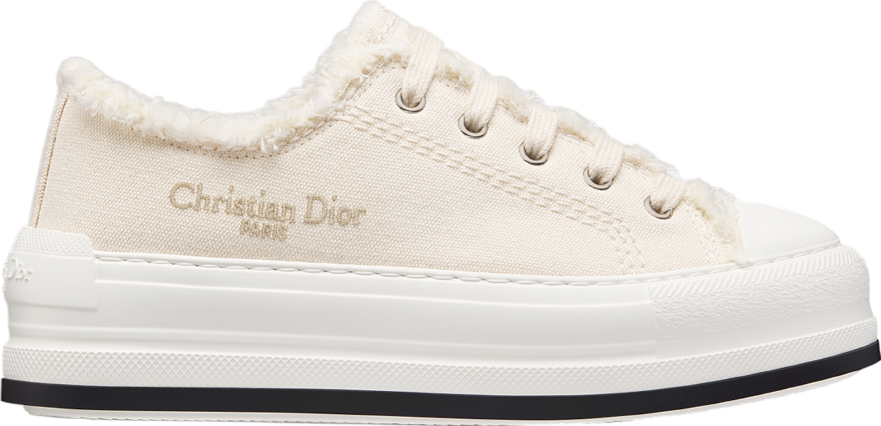 Walk n Dior Platform WMNS Ecru Fringed / Embroidered Cotton Canvas