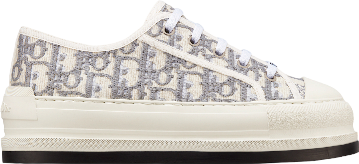 Walk n Dior Platform WMNS Stone Gray Oblique Embroidered Cotton