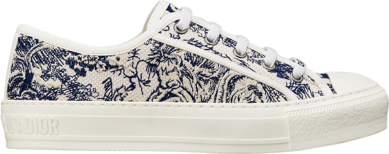 Walk n Dior WMNS Blue Toile De Jouy Embroidered Cotton